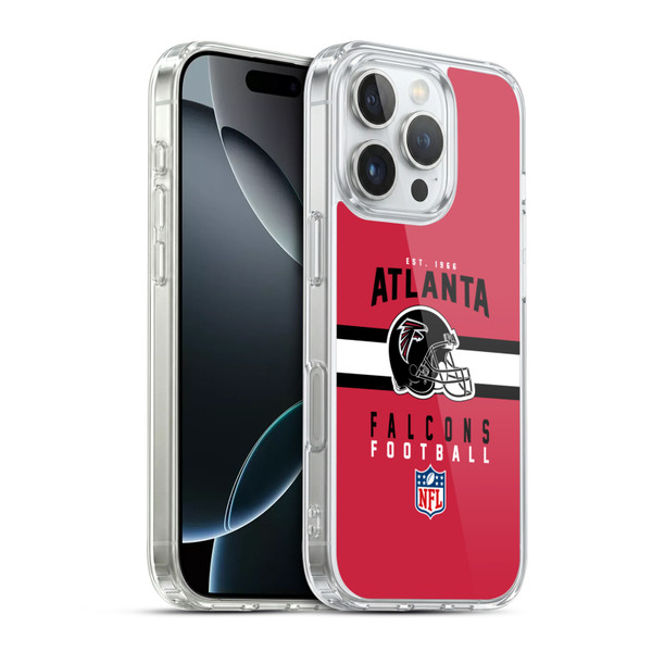 NFL Atlanta Falcons Graphics Helmet Typography Soft Gel Case for Apple iPhone 16 Pro & MagSafe