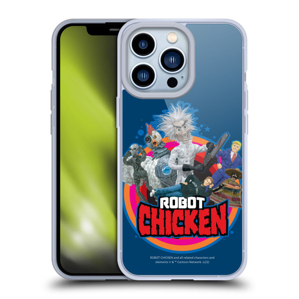 Robot Chicken Graphics Characters Soft Gel Case for Apple iPhone 13 Pro