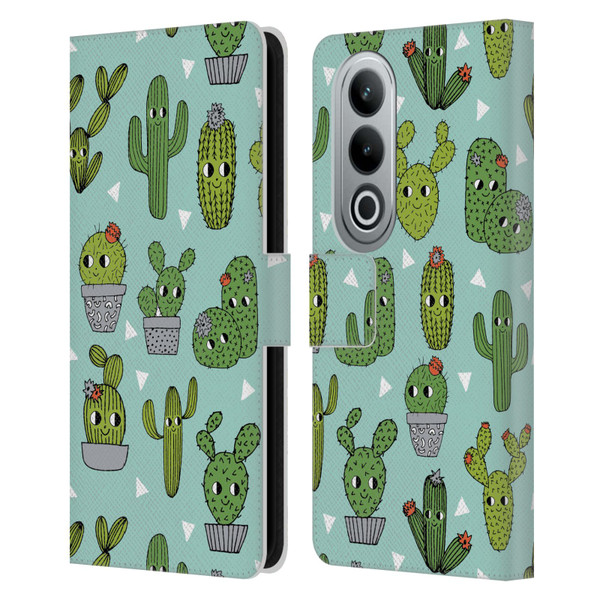 Andrea Lauren Design Plant Pattern Happy Cactus Leather Book Wallet Case Cover For OPPO OnePlus Ace 3V 5G