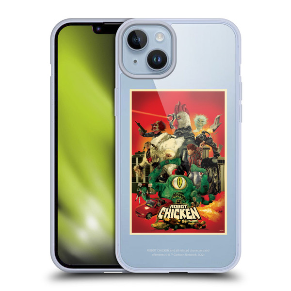 Robot Chicken Graphics Poster Soft Gel Case for Apple iPhone 14 Plus