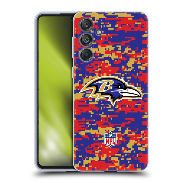 NFL Baltimore Ravens Graphics Digital Camouflage Soft Gel Case for Samsung Galaxy M55 5G