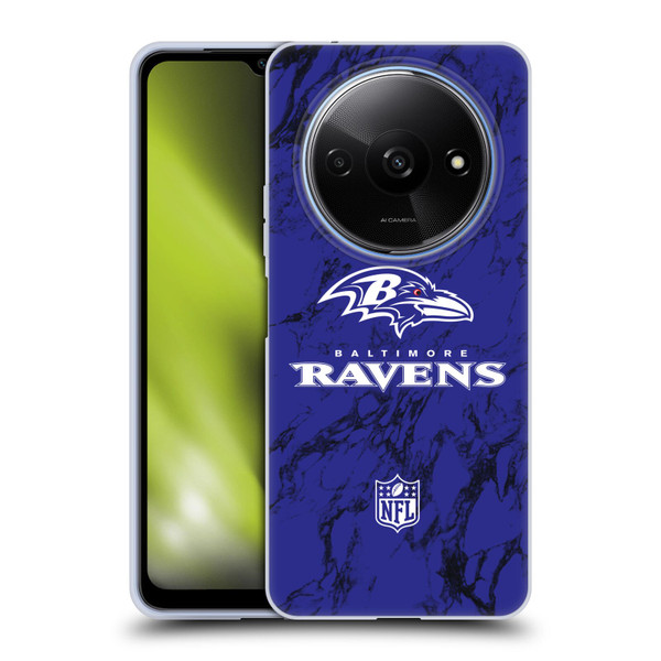 NFL Baltimore Ravens Graphics Coloured Marble Soft Gel Case for Xiaomi Redmi A3