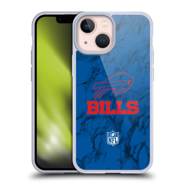 NFL Buffalo Bills Graphics Coloured Marble Soft Gel Case for Apple iPhone 13 Mini