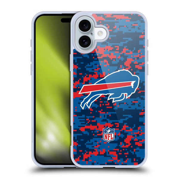 NFL Buffalo Bills Graphics Digital Camouflage Soft Gel Case for Apple iPhone 16 Plus