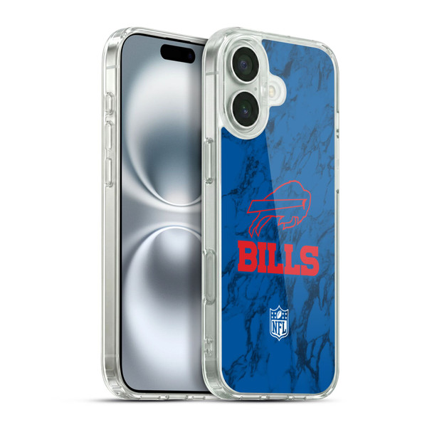 NFL Buffalo Bills Graphics Coloured Marble Soft Gel Case for Apple iPhone 16 Plus & MagSafe