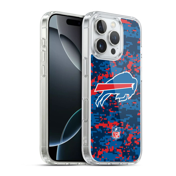 NFL Buffalo Bills Graphics Digital Camouflage Soft Gel Case for Apple iPhone 16 Pro & MagSafe