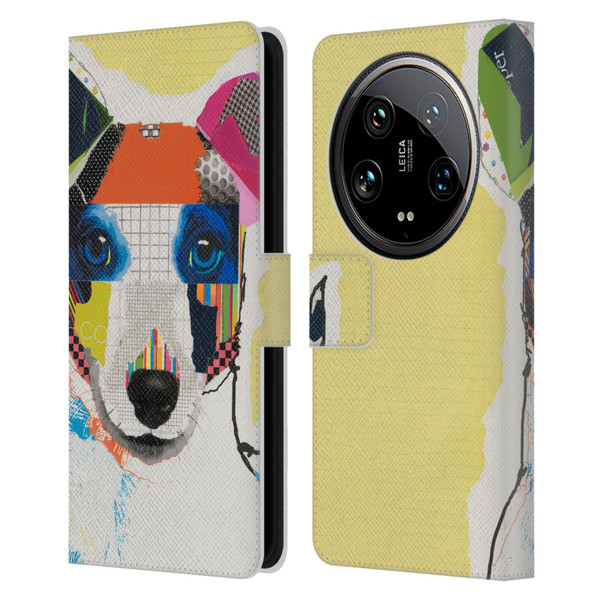 Michel Keck Dogs Whippet Leather Book Wallet Case Cover For Xiaomi 14 Ultra