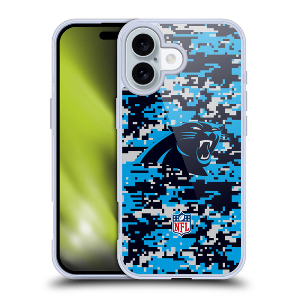 NFL Carolina Panthers Graphics Digital Camouflage Soft Gel Case for Apple iPhone 16