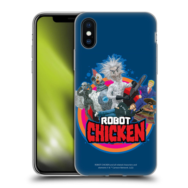 Robot Chicken Graphics Characters Soft Gel Case for Apple iPhone X / iPhone XS