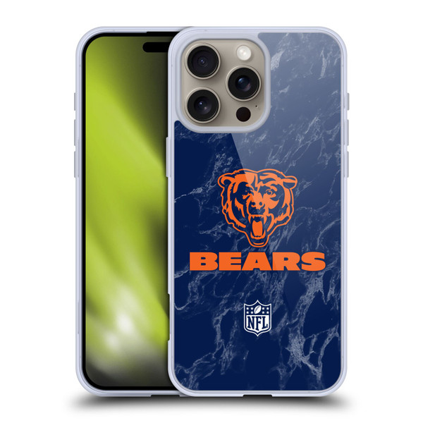 NFL Chicago Bears Graphics Coloured Marble Soft Gel Case for Apple iPhone 16 Pro Max