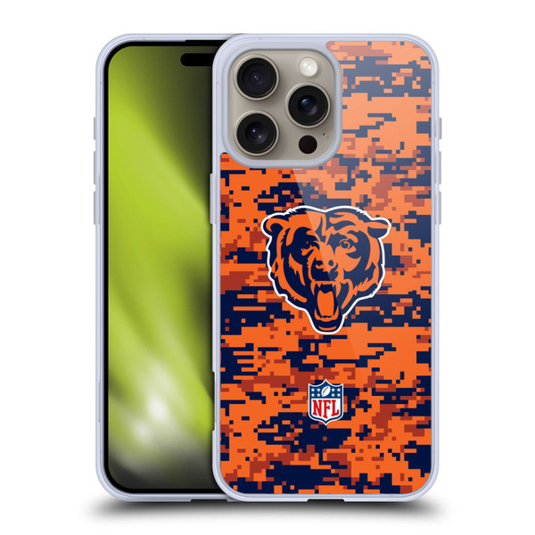 NFL Chicago Bears Graphics Digital Camouflage Soft Gel Case for Apple iPhone 16 Pro Max