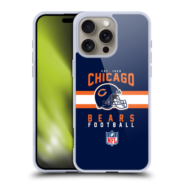 NFL Chicago Bears Graphics Helmet Typography Soft Gel Case for Apple iPhone 16 Pro Max NFL Chicago Bears Graphics Helmet Typography Soft Gel Case for Apple iPhone 16 Pro Max