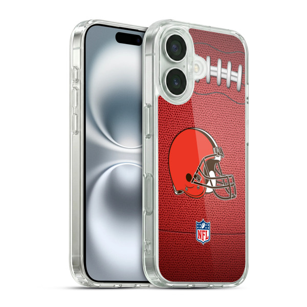 NFL Cleveland Browns Graphics Football Soft Gel Case for Apple iPhone 16 & MagSafe