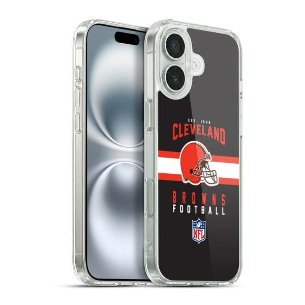 NFL Cleveland Browns Graphics Helmet Typography Soft Gel Case for Apple iPhone 16 Plus & MagSafe