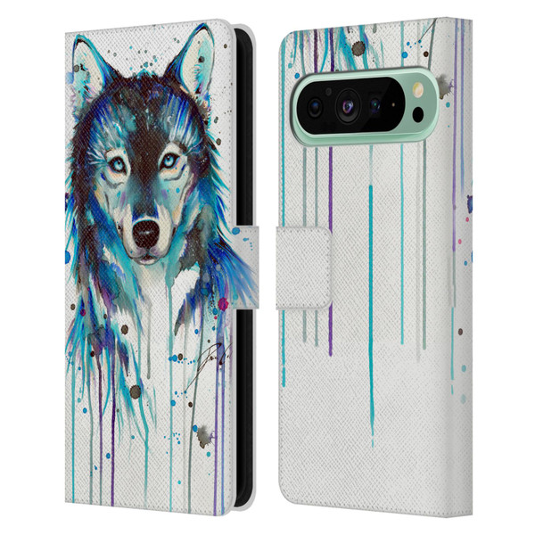 Pixie Cold Animals Ice Wolf Leather Book Wallet Case Cover For Google Pixel 9 Pro XL