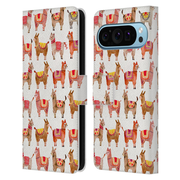 Cat Coquillette Animals Alpacas Leather Book Wallet Case Cover For Google Pixel 9 / Pixel 9 Pro