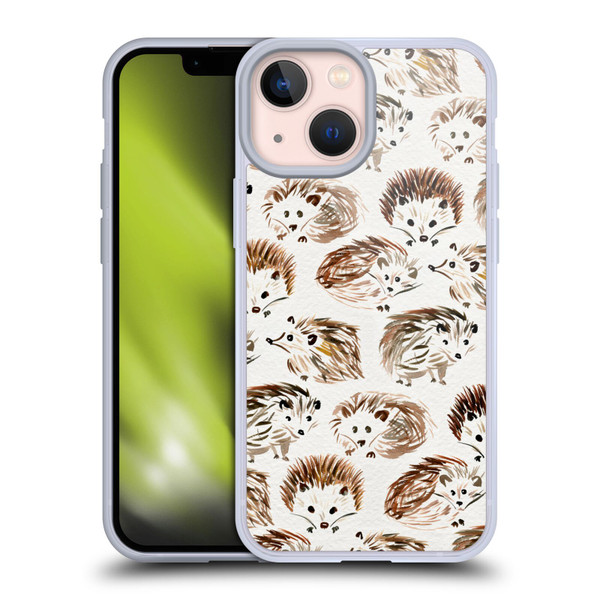 Cat Coquillette Animals Hedgehogs Soft Gel Case for Apple iPhone 13 Mini