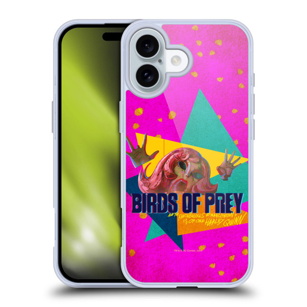 Birds of Prey DC Comics Graphics Panic In Neon Soft Gel Case for Apple iPhone 16