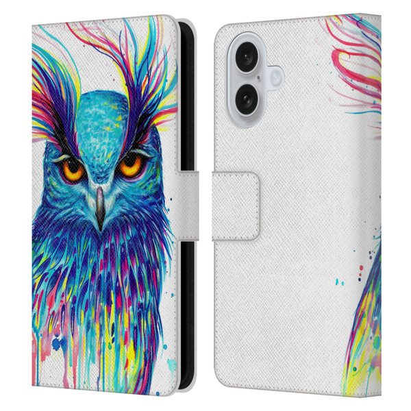 Pixie Cold Animals Into The Blue Leather Book Wallet Case Cover For Apple iPhone 16