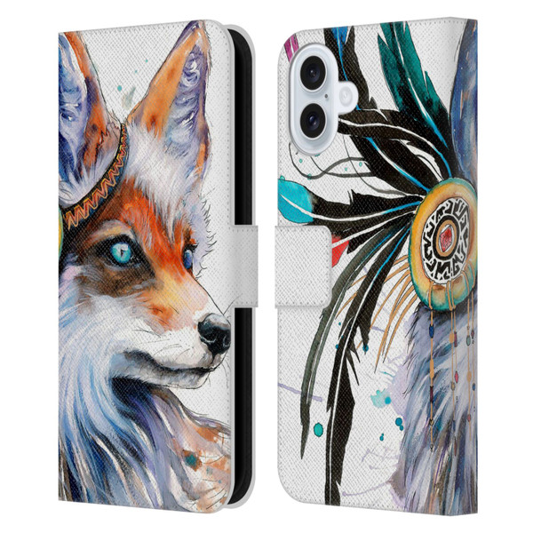 Pixie Cold Animals Fox Leather Book Wallet Case Cover For Apple iPhone 16 Plus