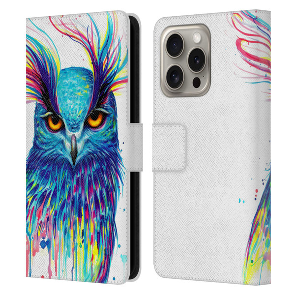 Pixie Cold Animals Into The Blue Leather Book Wallet Case Cover For Apple iPhone 16 Pro