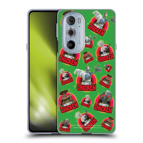 Robot Chicken Graphics Icons Soft Gel Case for Motorola Edge X30