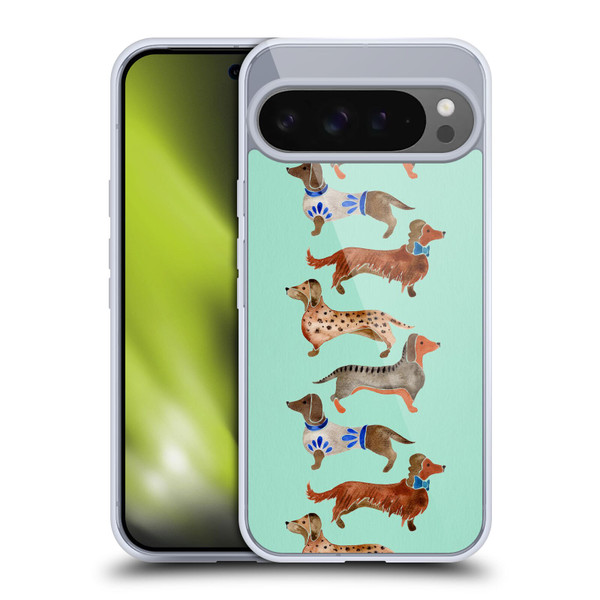 Cat Coquillette Animals Blue Dachshunds Soft Gel Case for Google Pixel 9 Pro XL