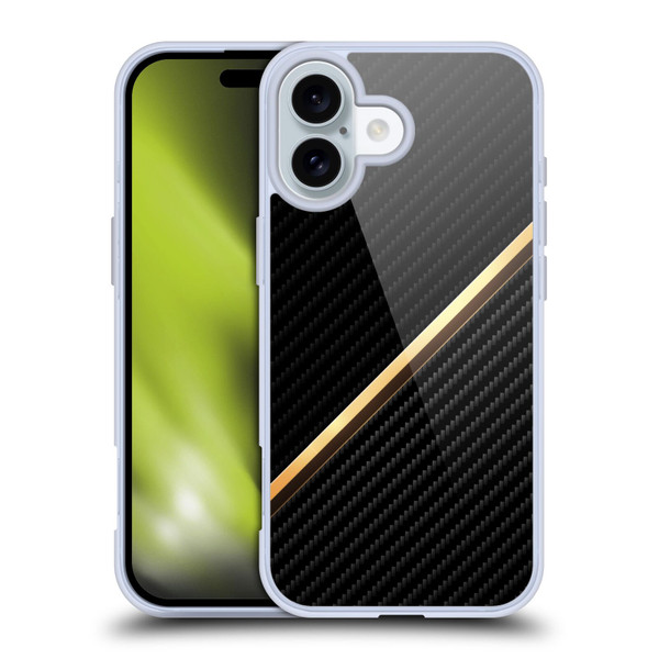 Alyn Spiller Carbon Fiber Gold Soft Gel Case for Apple iPhone 16