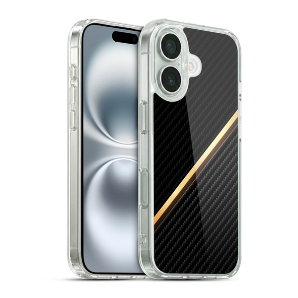 Alyn Spiller Carbon Fiber Gold Soft Gel Case for Apple iPhone 16 & MagSafe