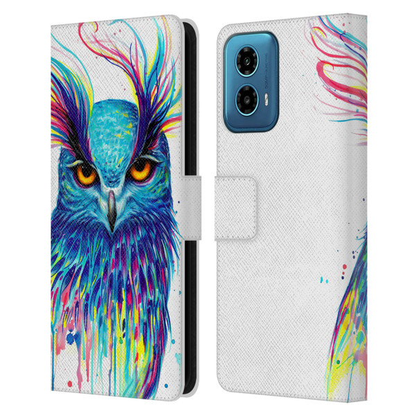 Pixie Cold Animals Into The Blue Leather Book Wallet Case Cover For Motorola Moto G34 5G