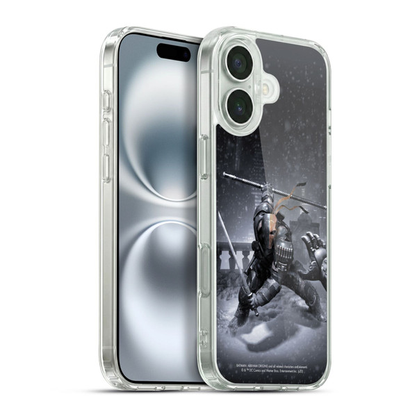Batman Arkham Origins Key Art Deathstroke Soft Gel Case for Apple iPhone 16 Plus & MagSafe