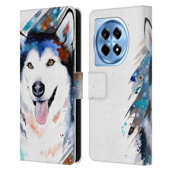 Pixie Cold Animals Husky Leather Book Wallet Case Cover For OnePlus 12R