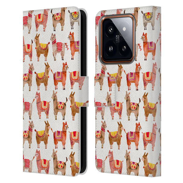 Cat Coquillette Animals Alpacas Leather Book Wallet Case Cover For Xiaomi 14