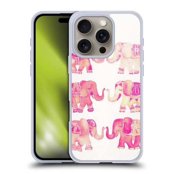 Cat Coquillette Animals 2 Pink Elephants Soft Gel Case for Apple iPhone 16 Pro