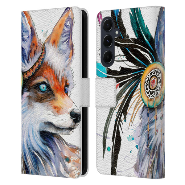 Pixie Cold Animals Fox Leather Book Wallet Case Cover For Samsung Galaxy A55 5G