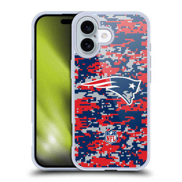 NFL New England Patriots Graphics Digital Camouflage Soft Gel Case for Apple iPhone 16