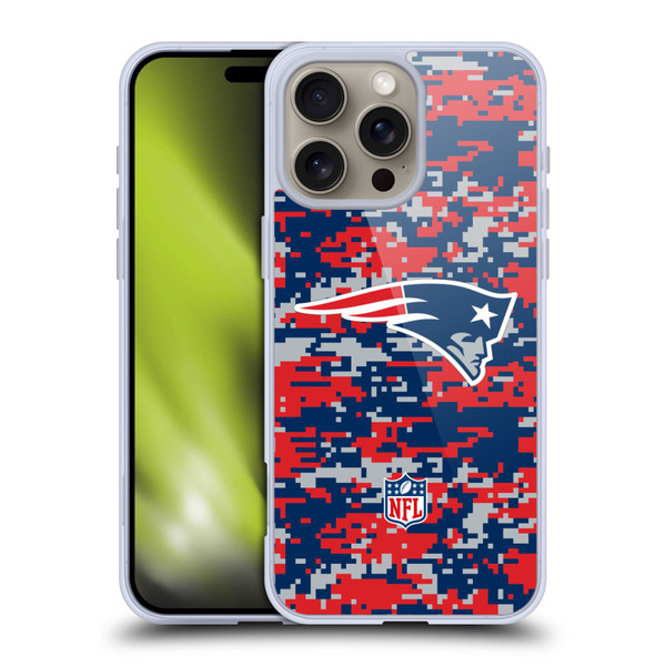 NFL New England Patriots Graphics Digital Camouflage Soft Gel Case for Apple iPhone 16 Pro Max