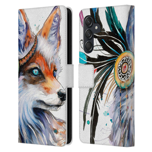 Pixie Cold Animals Fox Leather Book Wallet Case Cover For Samsung Galaxy M55 5G