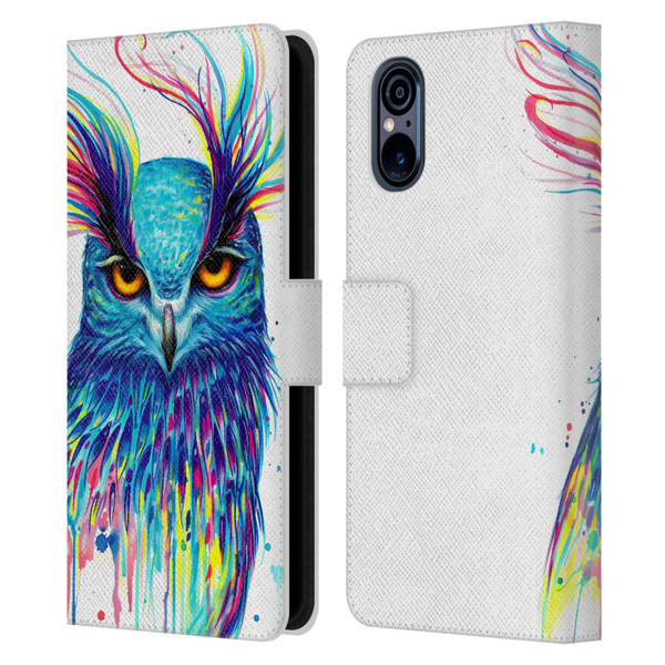 Pixie Cold Animals Into The Blue Leather Book Wallet Case Cover For Sony Xperia 5 V 5G