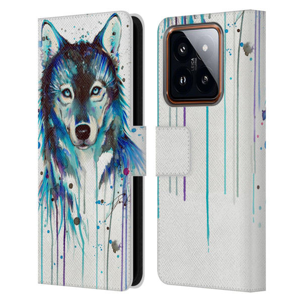 Pixie Cold Animals Ice Wolf Leather Book Wallet Case Cover For Xiaomi 14