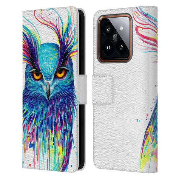 Pixie Cold Animals Into The Blue Leather Book Wallet Case Cover For Xiaomi 14