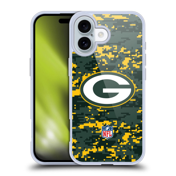 NFL Green Bay Packers Graphics Digital Camouflage Soft Gel Case for Apple iPhone 16 NFL Green Bay Packers Graphics Digital Camouflage Soft Gel Case for Apple iPhone 16