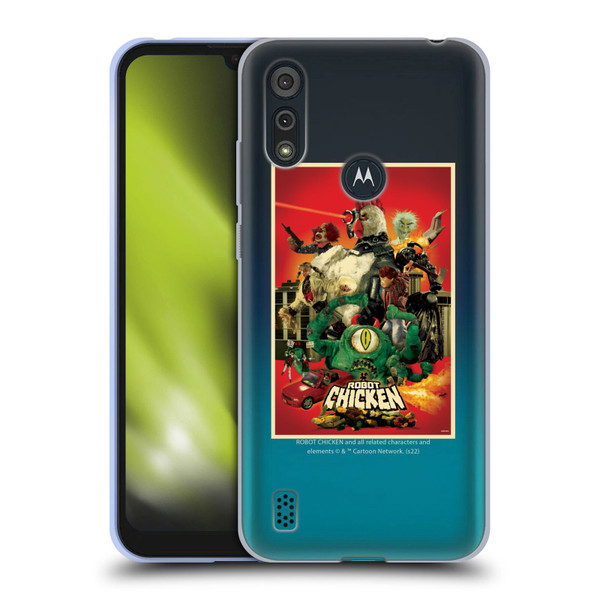 Robot Chicken Graphics Poster Soft Gel Case for Motorola Moto E6s (2020)
