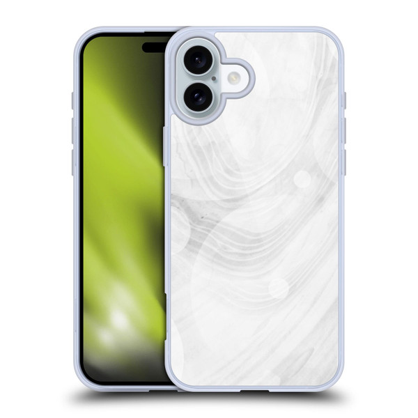 Alyn Spiller Marble White Soft Gel Case for Apple iPhone 16 Plus