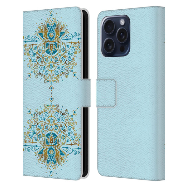Cat Coquillette Patterns 6 Lotus Bloom Mandala 2 Leather Book Wallet Case Cover For Apple iPhone 16 Pro Max