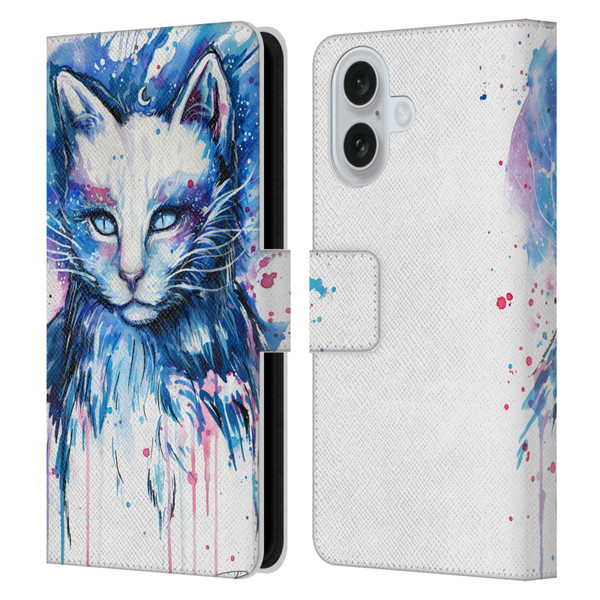 Pixie Cold Cats Space Leather Book Wallet Case Cover For Apple iPhone 16