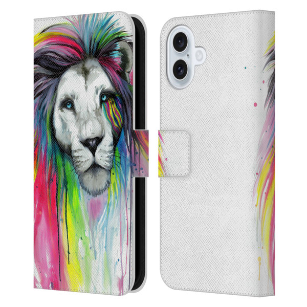 Pixie Cold Cats Rainbow Mane Leather Book Wallet Case Cover For Apple iPhone 16 Plus