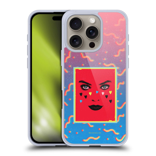 Birds of Prey DC Comics Harley Quinn Art Face Soft Gel Case for Apple iPhone 16 Pro