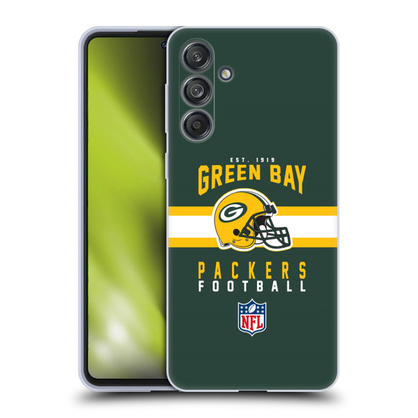 NFL Green Bay Packers Graphics Helmet Typography Soft Gel Case for Samsung Galaxy M55 5G
