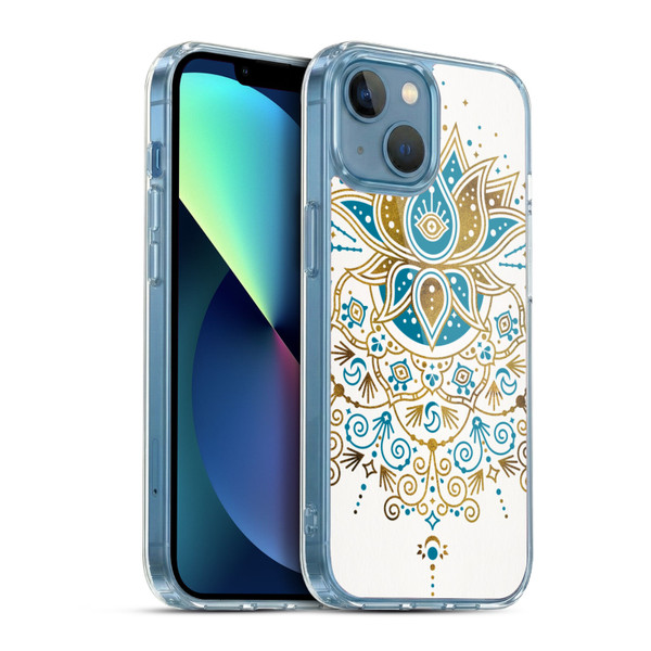 Cat Coquillette Patterns 6 Lotus Bloom Mandala 4 Soft Gel Case for Apple iPhone 13 Mini & MagSafe